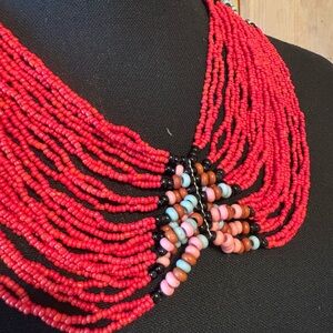 Artisan Vibrant Multicolor Beaded Necklace